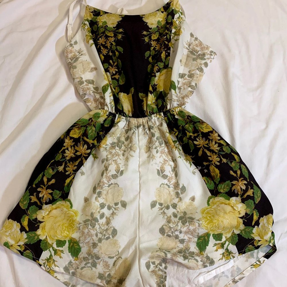 Backless green romper